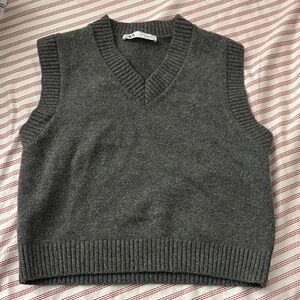 Zara Dark Gray Knit Sweater Vest